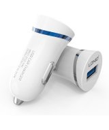 Автомобильное зарядное устройство с USB входом и Lightning кабелем 2100мА Ldnio DL-C12 бело-серебрянное
