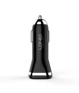 Автомобильное зарядное устройство с двумя USB входами и Lightning кабелем 2100мА Ldnio DL-C219
