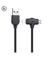Кабель USB 8 pin HOCO Lightning and micro USB X10, 1 м черный