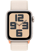 Apple Watch SE 2023, 40 мм, корпус из алюминия цвета «сияющая звезда», спортивный текстильный ремешок цвета «сияющая звезда» (MR9W3)