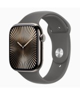 Apple Watch Series 10 GPS + Cellular 46 мм корпус из натурального титана со спортивным ремешком цвета серого камня - M/L