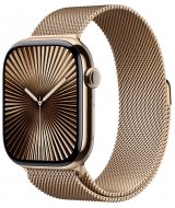 Apple Watch Series 10 GPS + Cellular 46 мм корпус из титана золотого цвета, миланский браслет золотого цвета, размер S/M (MC7T4)