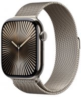 Apple Watch Series 10 GPS + Cellular 46 мм, корпус из титана натурального цвета, миланский браслет натурального цвета, размер S/M (MC7Q4)