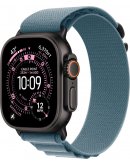 Умные часы Apple Watch Ultra 3 LTE 49 мм (титановый корпус, черный/синий, текстильный ремешёк размера M)