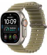 Умные часы Apple Watch Ultra 4 LTE 49 мм (титановый корпус, природный/зеленый, ремешок из эластомера)