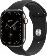 Умные часы Apple Watch Series 12 LTE 46 мм (титановый корпус, природный/черный, спортивный силиконовый ремешок S/M)