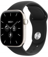 Умные часы Apple Watch Series 12 LTE 42 мм (керамический корпус, жемчужно-белый/черный, спортивный силиконовый ремешок S/M)